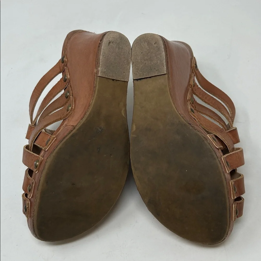 Bed Stu Gina II Leather Wedge Sandals Shoes Size 6 - Picture 8 of 8